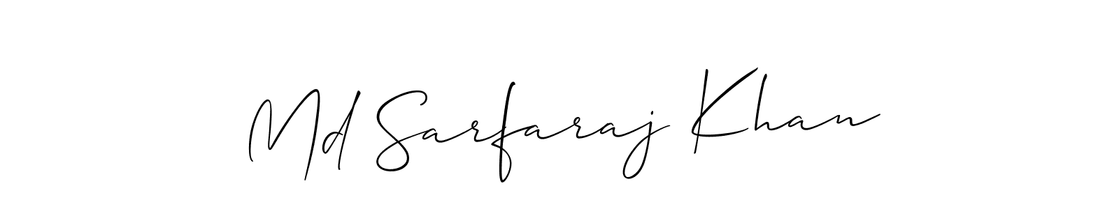 Create a beautiful signature design for name Md Sarfaraj Khan. With this signature (Allison_Script) fonts, you can make a handwritten signature for free. Md Sarfaraj Khan signature style 2 images and pictures png