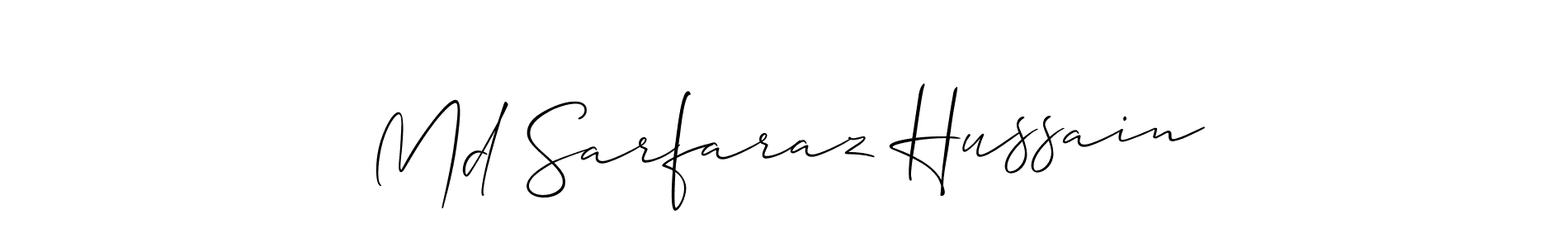 Create a beautiful signature design for name Md Sarfaraz Hussain. With this signature (Allison_Script) fonts, you can make a handwritten signature for free. Md Sarfaraz Hussain signature style 2 images and pictures png