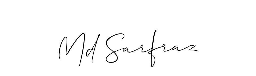 The best way (Allison_Script) to make a short signature is to pick only two or three words in your name. The name Md Sarfraz include a total of six letters. For converting this name. Md Sarfraz signature style 2 images and pictures png