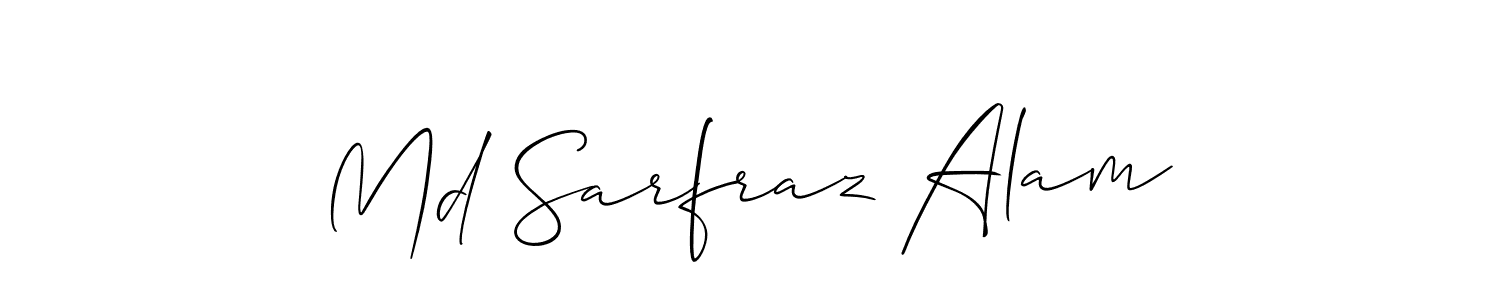 Use a signature maker to create a handwritten signature online. With this signature software, you can design (Allison_Script) your own signature for name Md Sarfraz Alam. Md Sarfraz Alam signature style 2 images and pictures png