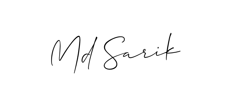 Design your own signature with our free online signature maker. With this signature software, you can create a handwritten (Allison_Script) signature for name Md Sarik. Md Sarik signature style 2 images and pictures png