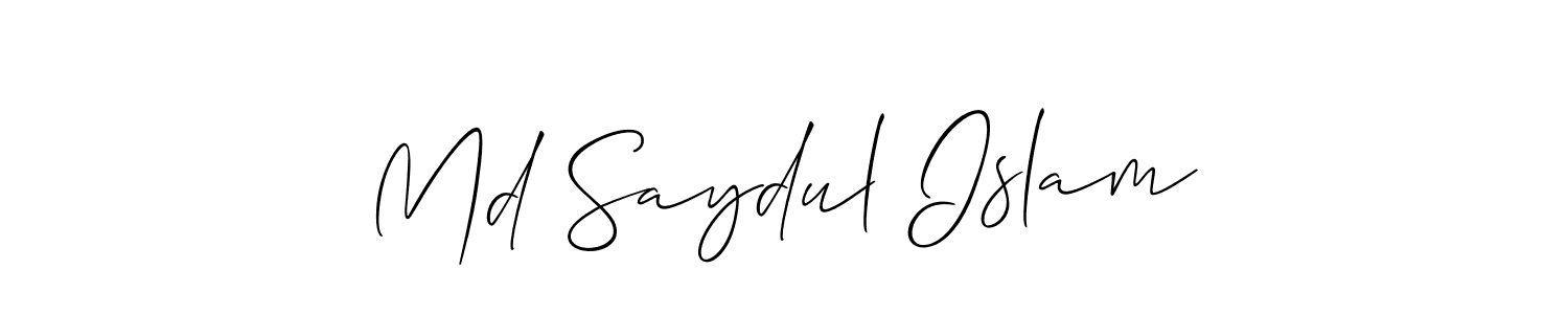 Use a signature maker to create a handwritten signature online. With this signature software, you can design (Allison_Script) your own signature for name Md Saydul Islam. Md Saydul Islam signature style 2 images and pictures png