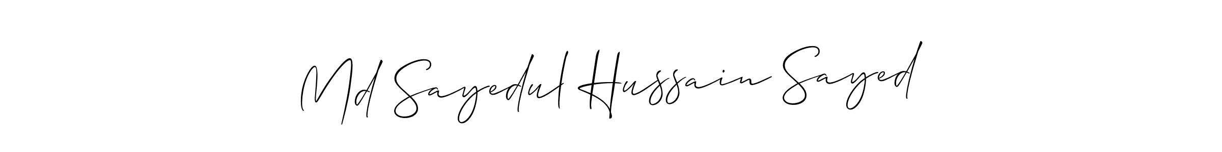 You should practise on your own different ways (Allison_Script) to write your name (Md Sayedul Hussain Sayed) in signature. don't let someone else do it for you. Md Sayedul Hussain Sayed signature style 2 images and pictures png