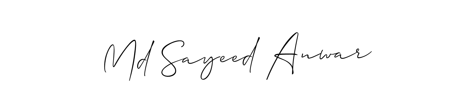 Allison_Script is a professional signature style that is perfect for those who want to add a touch of class to their signature. It is also a great choice for those who want to make their signature more unique. Get Md Sayeed Anwar name to fancy signature for free. Md Sayeed Anwar signature style 2 images and pictures png
