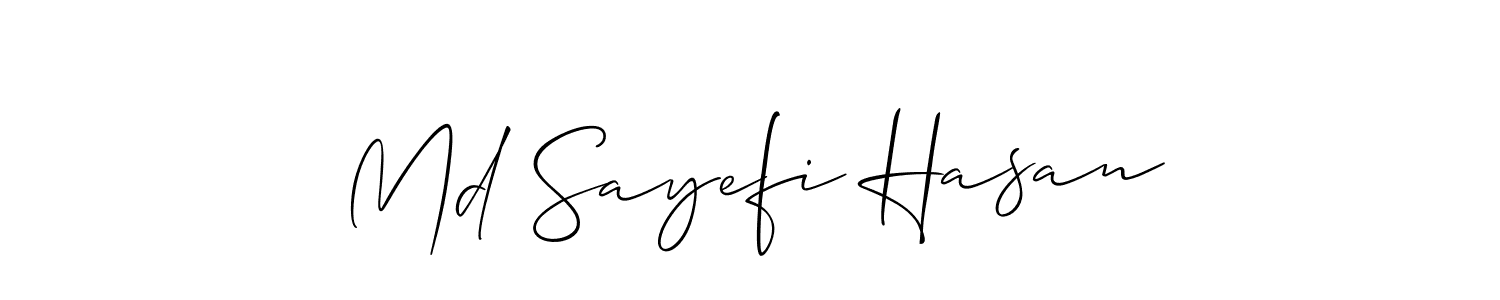 Also we have Md Sayefi Hasan name is the best signature style. Create professional handwritten signature collection using Allison_Script autograph style. Md Sayefi Hasan signature style 2 images and pictures png