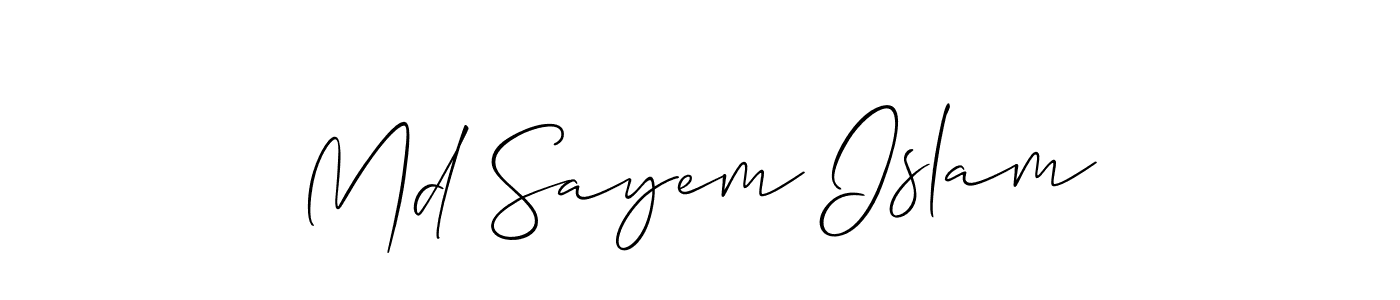How to make Md Sayem Islam signature? Allison_Script is a professional autograph style. Create handwritten signature for Md Sayem Islam name. Md Sayem Islam signature style 2 images and pictures png
