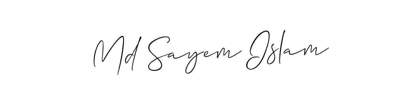 Allison_Script is a professional signature style that is perfect for those who want to add a touch of class to their signature. It is also a great choice for those who want to make their signature more unique. Get Md Sayem Islam name to fancy signature for free. Md Sayem Islam signature style 2 images and pictures png