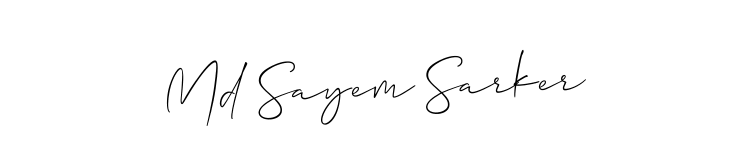 Similarly Allison_Script is the best handwritten signature design. Signature creator online .You can use it as an online autograph creator for name Md Sayem Sarker. Md Sayem Sarker signature style 2 images and pictures png