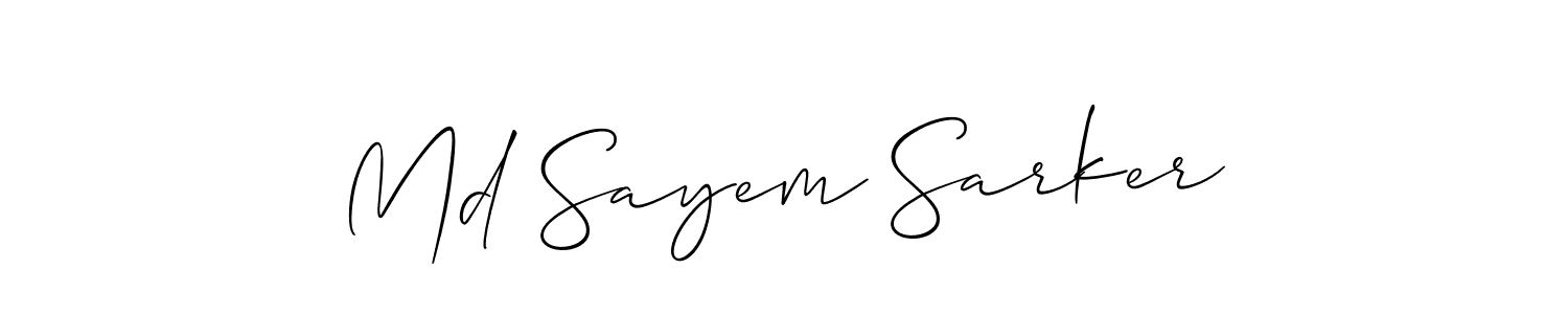 Create a beautiful signature design for name Md Sayem Sarker. With this signature (Allison_Script) fonts, you can make a handwritten signature for free. Md Sayem Sarker signature style 2 images and pictures png