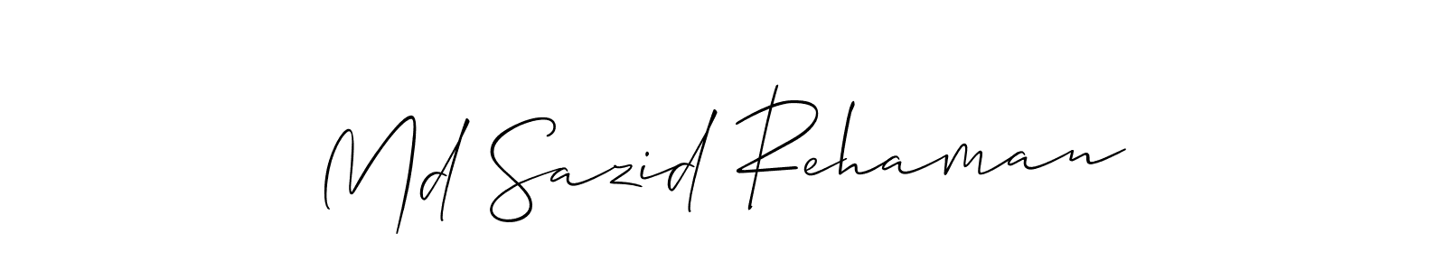 It looks lik you need a new signature style for name Md Sazid Rehaman. Design unique handwritten (Allison_Script) signature with our free signature maker in just a few clicks. Md Sazid Rehaman signature style 2 images and pictures png