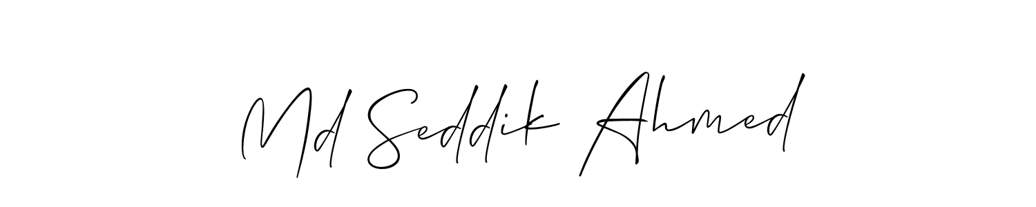 You should practise on your own different ways (Allison_Script) to write your name (Md Seddik Ahmed) in signature. don't let someone else do it for you. Md Seddik Ahmed signature style 2 images and pictures png