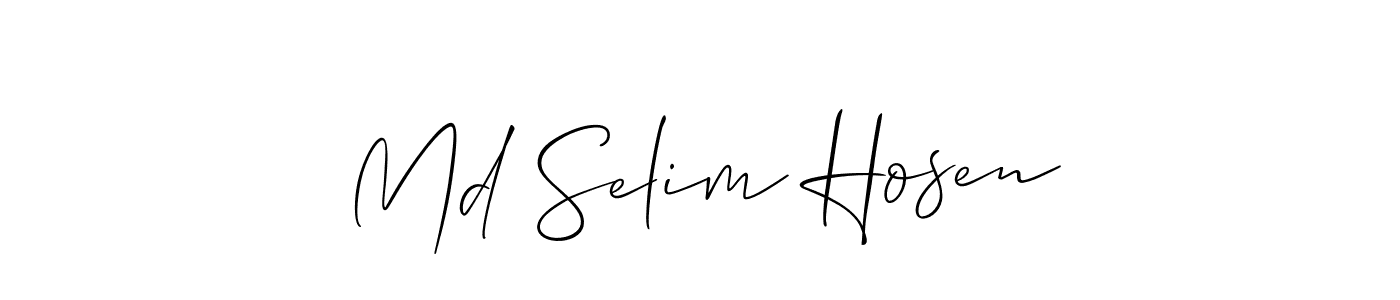 if you are searching for the best signature style for your name Md Selim Hosen. so please give up your signature search. here we have designed multiple signature styles  using Allison_Script. Md Selim Hosen signature style 2 images and pictures png