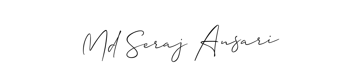 Design your own signature with our free online signature maker. With this signature software, you can create a handwritten (Allison_Script) signature for name Md Seraj Ansari. Md Seraj Ansari signature style 2 images and pictures png