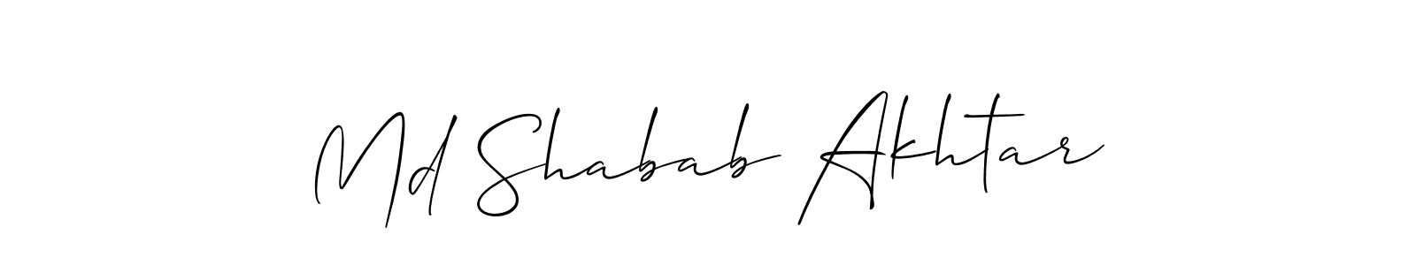 Md Shabab Akhtar stylish signature style. Best Handwritten Sign (Allison_Script) for my name. Handwritten Signature Collection Ideas for my name Md Shabab Akhtar. Md Shabab Akhtar signature style 2 images and pictures png