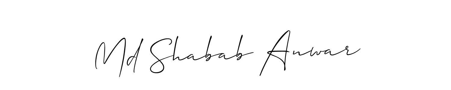 Allison_Script is a professional signature style that is perfect for those who want to add a touch of class to their signature. It is also a great choice for those who want to make their signature more unique. Get Md Shabab Anwar name to fancy signature for free. Md Shabab Anwar signature style 2 images and pictures png
