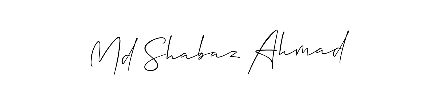 It looks lik you need a new signature style for name Md Shabaz Ahmad. Design unique handwritten (Allison_Script) signature with our free signature maker in just a few clicks. Md Shabaz Ahmad signature style 2 images and pictures png