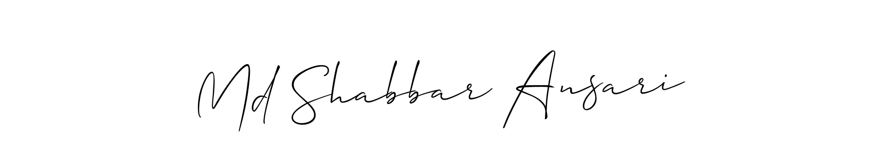 How to make Md Shabbar Ansari name signature. Use Allison_Script style for creating short signs online. This is the latest handwritten sign. Md Shabbar Ansari signature style 2 images and pictures png