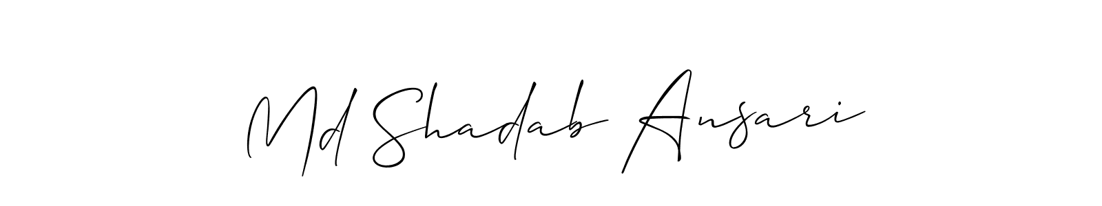 Design your own signature with our free online signature maker. With this signature software, you can create a handwritten (Allison_Script) signature for name Md Shadab Ansari. Md Shadab Ansari signature style 2 images and pictures png