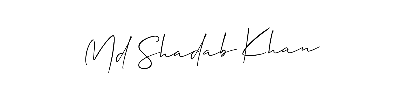 Create a beautiful signature design for name Md Shadab Khan. With this signature (Allison_Script) fonts, you can make a handwritten signature for free. Md Shadab Khan signature style 2 images and pictures png