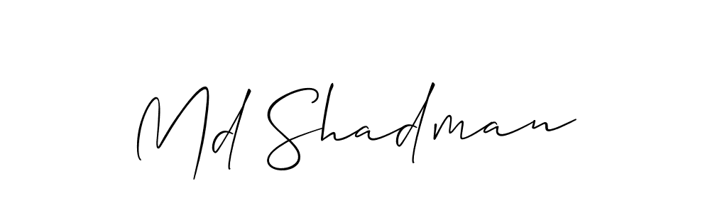 Also we have Md Shadman name is the best signature style. Create professional handwritten signature collection using Allison_Script autograph style. Md Shadman signature style 2 images and pictures png