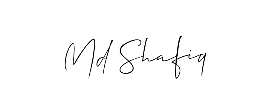 The best way (Allison_Script) to make a short signature is to pick only two or three words in your name. The name Md Shafiq include a total of six letters. For converting this name. Md Shafiq signature style 2 images and pictures png