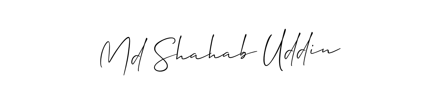 Make a short Md Shahab Uddin signature style. Manage your documents anywhere anytime using Allison_Script. Create and add eSignatures, submit forms, share and send files easily. Md Shahab Uddin signature style 2 images and pictures png