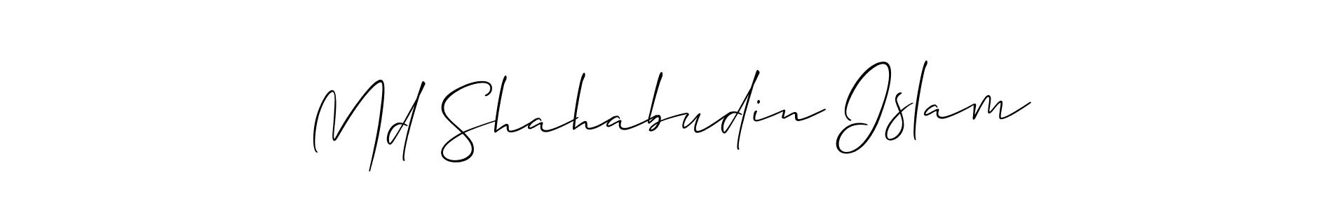The best way (Allison_Script) to make a short signature is to pick only two or three words in your name. The name Md Shahabudin Islam include a total of six letters. For converting this name. Md Shahabudin Islam signature style 2 images and pictures png