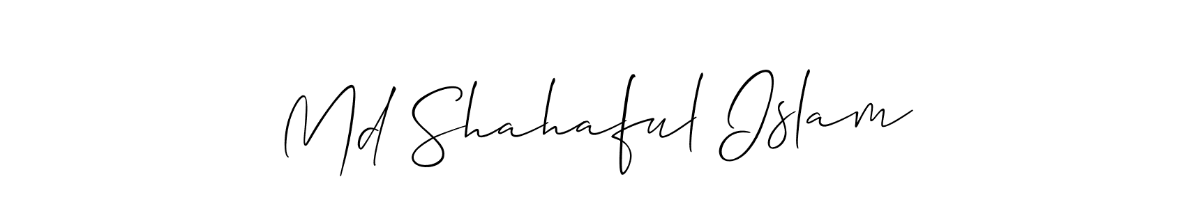 Make a short Md Shahaful Islam signature style. Manage your documents anywhere anytime using Allison_Script. Create and add eSignatures, submit forms, share and send files easily. Md Shahaful Islam signature style 2 images and pictures png