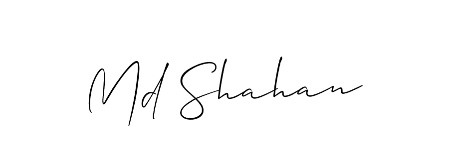 Also You can easily find your signature by using the search form. We will create Md Shahan name handwritten signature images for you free of cost using Allison_Script sign style. Md Shahan signature style 2 images and pictures png