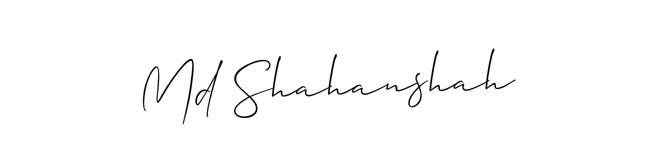 Make a beautiful signature design for name Md Shahanshah. With this signature (Allison_Script) style, you can create a handwritten signature for free. Md Shahanshah signature style 2 images and pictures png