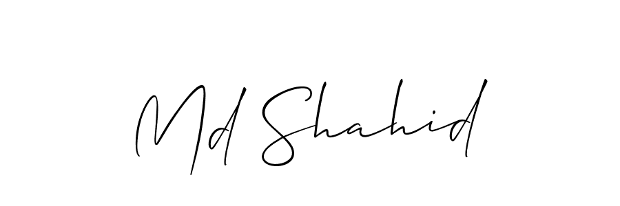 Use a signature maker to create a handwritten signature online. With this signature software, you can design (Allison_Script) your own signature for name Md Shahid. Md Shahid signature style 2 images and pictures png