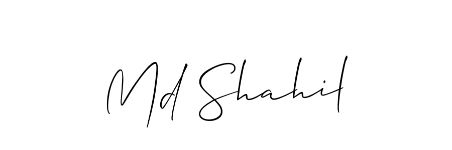 Md Shahil stylish signature style. Best Handwritten Sign (Allison_Script) for my name. Handwritten Signature Collection Ideas for my name Md Shahil. Md Shahil signature style 2 images and pictures png