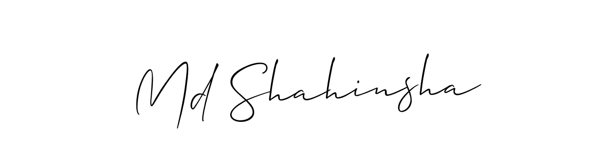 Use a signature maker to create a handwritten signature online. With this signature software, you can design (Allison_Script) your own signature for name Md Shahinsha. Md Shahinsha signature style 2 images and pictures png