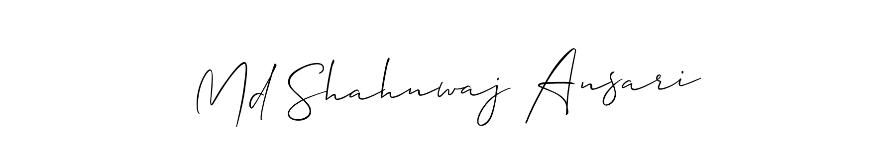 Create a beautiful signature design for name Md Shahnwaj Ansari. With this signature (Allison_Script) fonts, you can make a handwritten signature for free. Md Shahnwaj Ansari signature style 2 images and pictures png