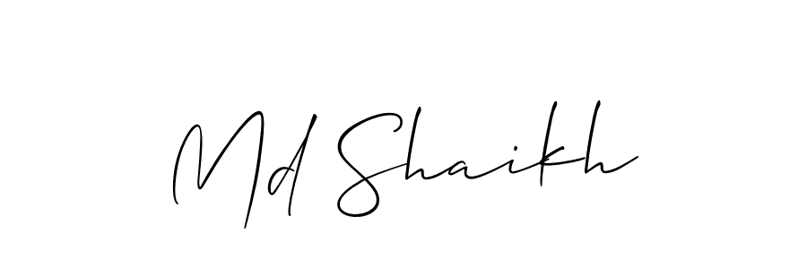 Also You can easily find your signature by using the search form. We will create Md Shaikh name handwritten signature images for you free of cost using Allison_Script sign style. Md Shaikh signature style 2 images and pictures png