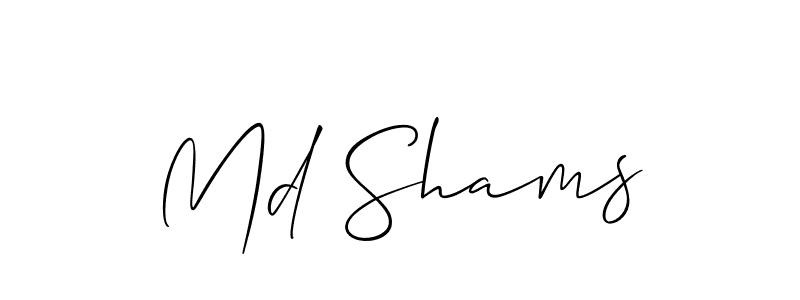 It looks lik you need a new signature style for name Md Shams. Design unique handwritten (Allison_Script) signature with our free signature maker in just a few clicks. Md Shams signature style 2 images and pictures png