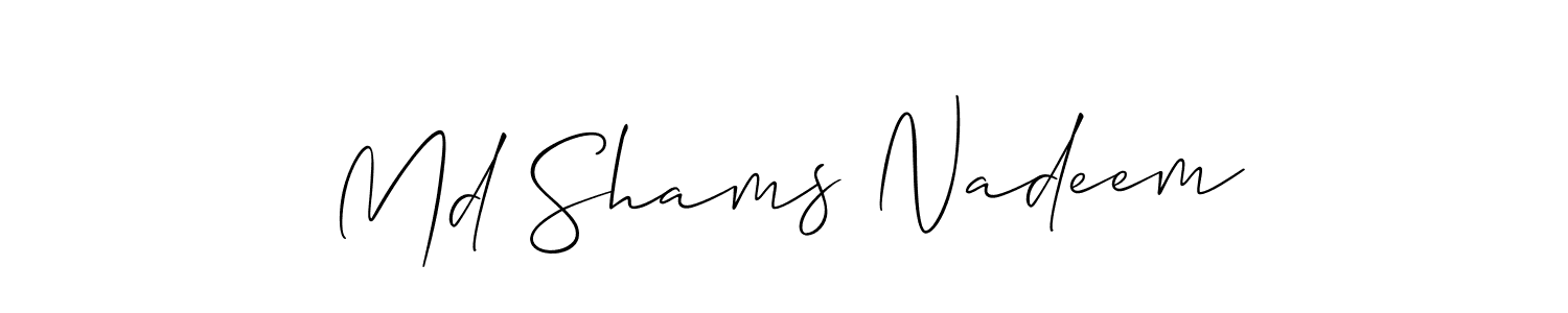 Create a beautiful signature design for name Md Shams Nadeem. With this signature (Allison_Script) fonts, you can make a handwritten signature for free. Md Shams Nadeem signature style 2 images and pictures png