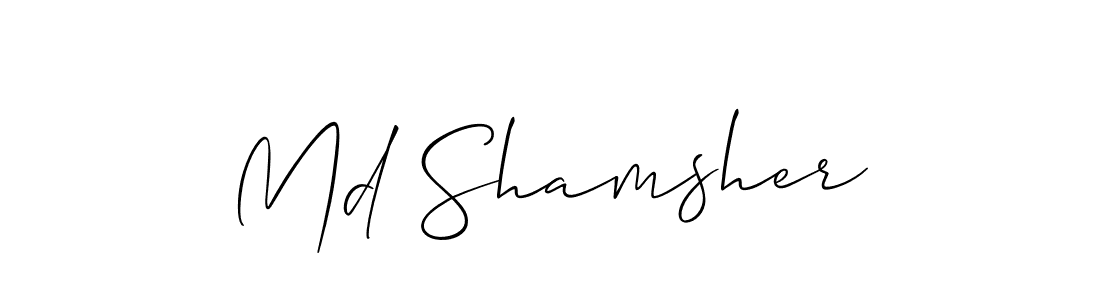 Also we have Md Shamsher name is the best signature style. Create professional handwritten signature collection using Allison_Script autograph style. Md Shamsher signature style 2 images and pictures png