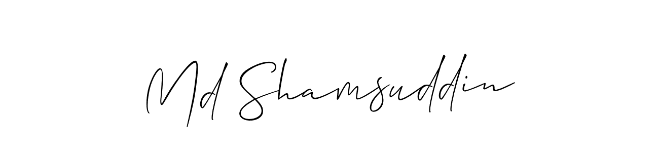 Allison_Script is a professional signature style that is perfect for those who want to add a touch of class to their signature. It is also a great choice for those who want to make their signature more unique. Get Md Shamsuddin name to fancy signature for free. Md Shamsuddin signature style 2 images and pictures png