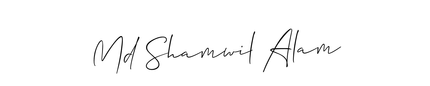 Create a beautiful signature design for name Md Shamwil Alam. With this signature (Allison_Script) fonts, you can make a handwritten signature for free. Md Shamwil Alam signature style 2 images and pictures png
