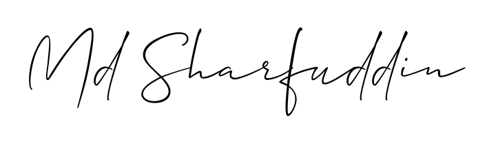 The Allison_Script font transforms the name Md Sharfuddin into an executive sign with sharp precision and distinguished character. Md Sharfuddin signature style 2 images and pictures png