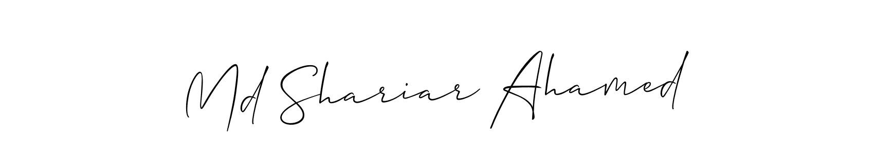 Use a signature maker to create a handwritten signature online. With this signature software, you can design (Allison_Script) your own signature for name Md Shariar Ahamed. Md Shariar Ahamed signature style 2 images and pictures png