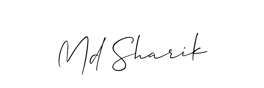 The best way (Allison_Script) to make a short signature is to pick only two or three words in your name. The name Md Sharik include a total of six letters. For converting this name. Md Sharik signature style 2 images and pictures png