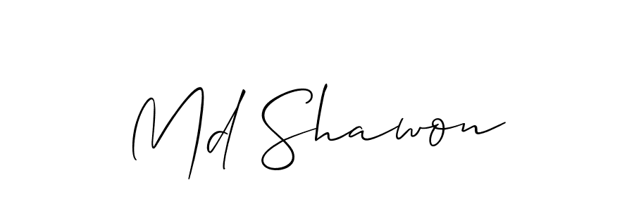 Use a signature maker to create a handwritten signature online. With this signature software, you can design (Allison_Script) your own signature for name Md Shawon. Md Shawon signature style 2 images and pictures png