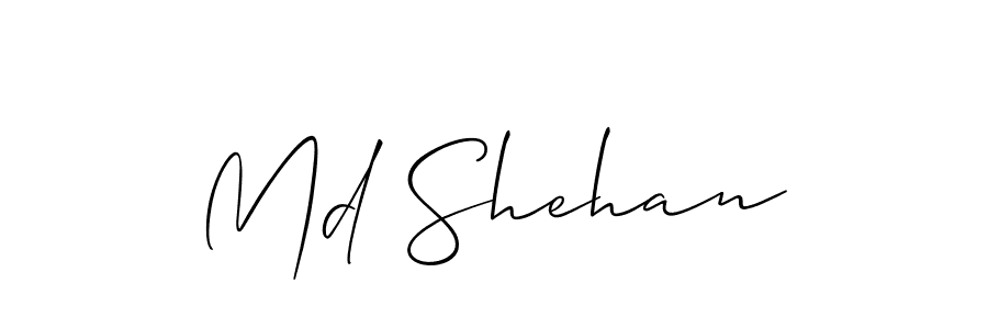 Also we have Md Shehan name is the best signature style. Create professional handwritten signature collection using Allison_Script autograph style. Md Shehan signature style 2 images and pictures png