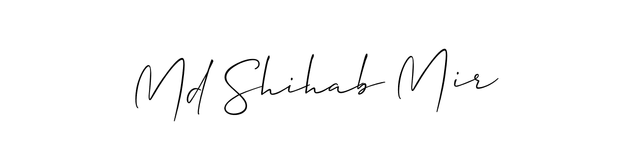 Allison_Script is a professional signature style that is perfect for those who want to add a touch of class to their signature. It is also a great choice for those who want to make their signature more unique. Get Md Shihab Mir name to fancy signature for free. Md Shihab Mir signature style 2 images and pictures png