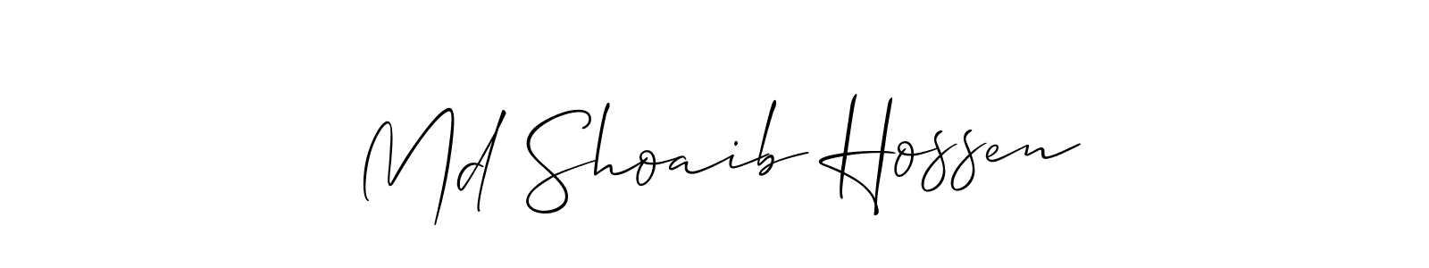 How to Draw Md Shoaib Hossen signature style? Allison_Script is a latest design signature styles for name Md Shoaib Hossen. Md Shoaib Hossen signature style 2 images and pictures png