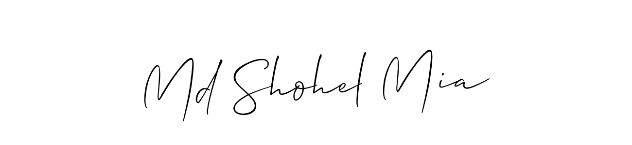 How to make Md Shohel Mia name signature. Use Allison_Script style for creating short signs online. This is the latest handwritten sign. Md Shohel Mia signature style 2 images and pictures png