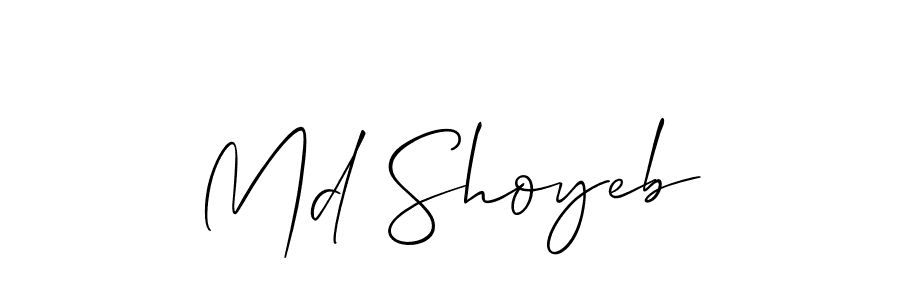 How to make Md Shoyeb signature? Allison_Script is a professional autograph style. Create handwritten signature for Md Shoyeb name. Md Shoyeb signature style 2 images and pictures png