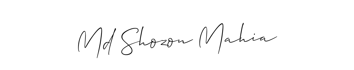 It looks lik you need a new signature style for name Md Shozon Mahia. Design unique handwritten (Allison_Script) signature with our free signature maker in just a few clicks. Md Shozon Mahia signature style 2 images and pictures png